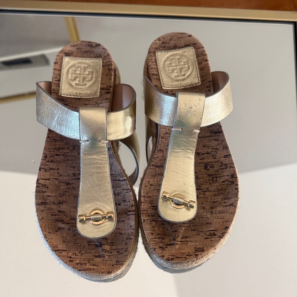 Tory Burch Metallic Gold Sandals